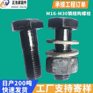 钢结构连接副M30*120 定制10.9级钢构厂房用螺丝